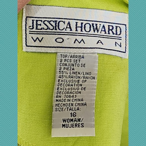 Jessica Howard VTG Highlighter Green Linen Blend Beaded Jacket - Picture 5 of 5